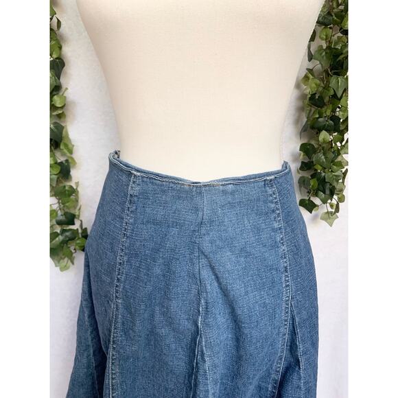 Relativity High Waisted Cotton Midi Denim Skirt 8P - Picture 2 of 8